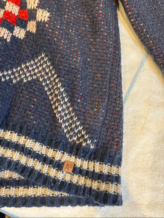 Aeropostale Navy Hooded Zip Cardigan with Red Accent Pattern - Picture 3 of 6